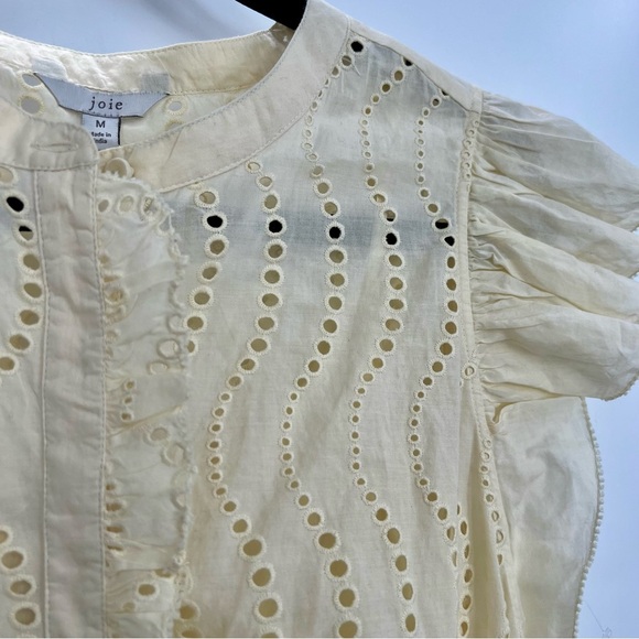 NWT Joie The Krystina Dress Lace Eyelet Mini Sundress Dress Floral Cream M - Picture 8 of 12